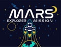 Mars explore mission print Royalty Free Stock Photo